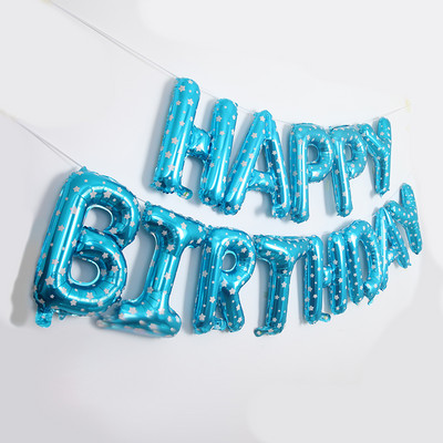 16 collu burtu hēlija folija Daudz laimes dzimšanas dienā balonu ballīšu piederumi Dekorācijas Globos Balony Reklāmkarogs Bērnu duša Lateksa baloni