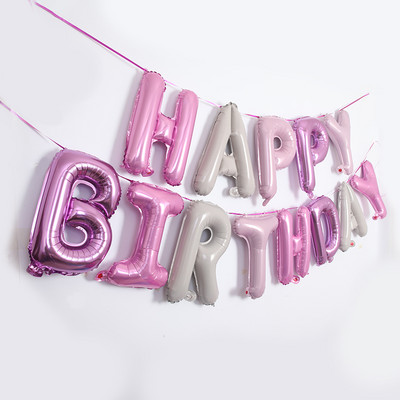 16 collu burtu hēlija folija Daudz laimes dzimšanas dienā balonu ballīšu piederumi Dekorācijas Globos Balony Reklāmkarogs Bērnu duša Lateksa baloni