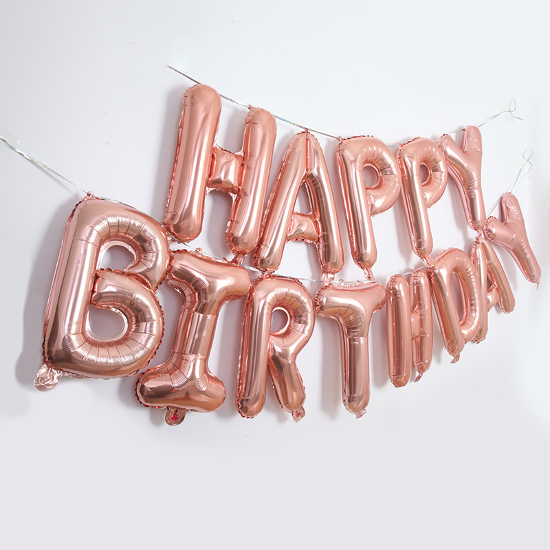 16 collu burtu hēlija folija Daudz laimes dzimšanas dienā balonu ballīšu piederumi Dekorācijas Globos Balony Reklāmkarogs Bērnu duša Lateksa baloni