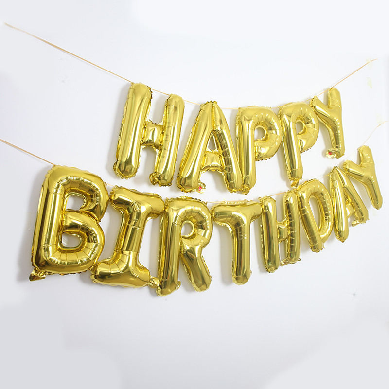16 collu burtu hēlija folija Daudz laimes dzimšanas dienā balonu ballīšu piederumi Dekorācijas Globos Balony Reklāmkarogs Bērnu duša Lateksa baloni