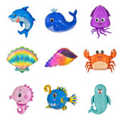 1db Ocean World Animal Fólia aranyos hal léggömbök bálna/rák/kagyló/cápa léggömb tengeri parti gyerek születésnapi dekoráció baba zuhany kellékek