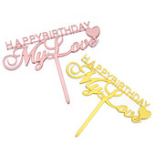 Akril tortafedő Boldog születésnapot Szerelmem tortadísz pár férj feleségének