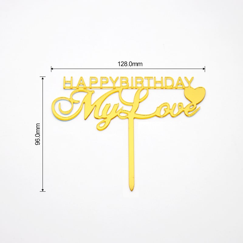Akril tortafedő Boldog születésnapot Szerelmem tortadísz pár férj feleségének