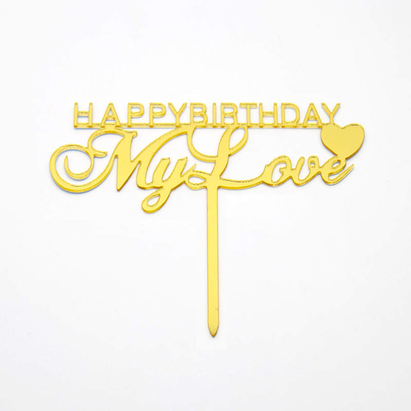 Akril tortafedő Boldog születésnapot Szerelmem tortadísz pár férj feleségének