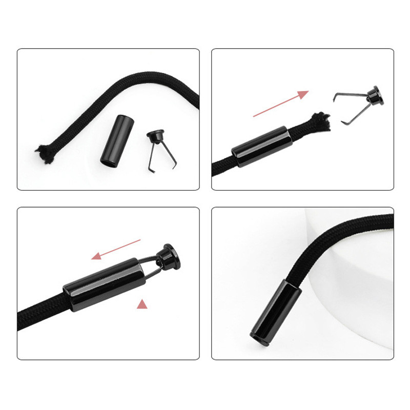 2 vnt. nuimamas kamštis su dangteliu stačiakampiais laido galais, užrakto kamščiai virviniams drabužiams, sportinės aprangos dalims, priedams