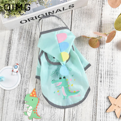 OIMG moderns mazo suņu lietusmētelis, dinozauru apdruka, mājdzīvnieku apģērbs, šnaucers jorki pūdelis, jauks ūdensnecaurlaidīgs mētelis