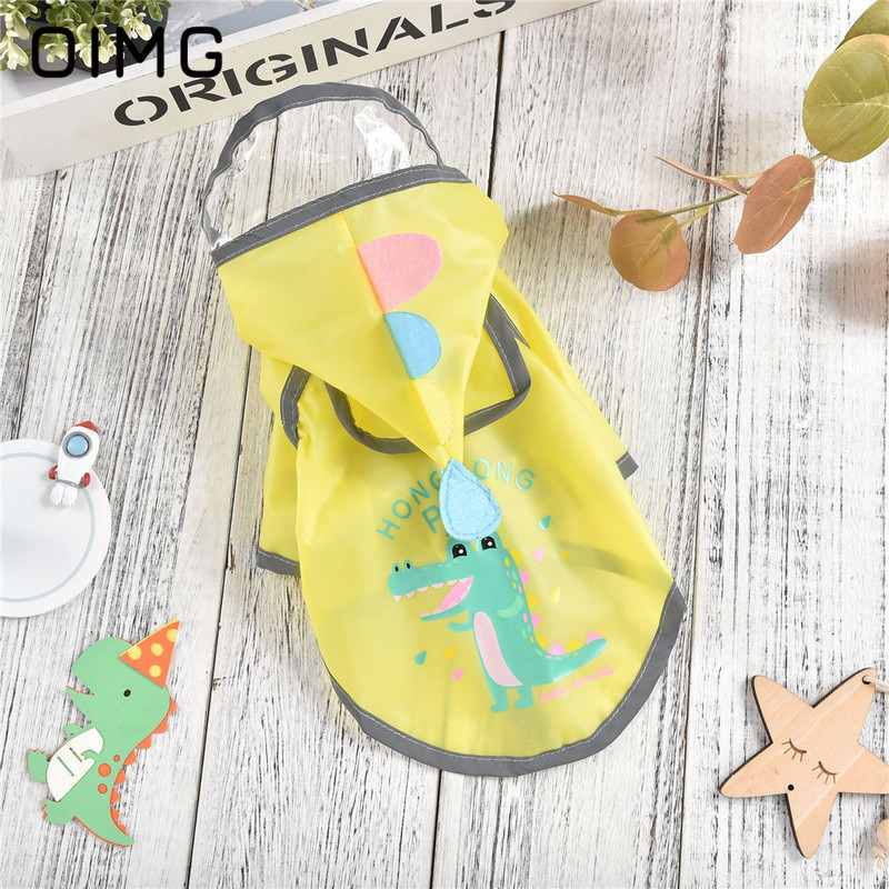 OIMG moderns mazo suņu lietusmētelis, dinozauru apdruka, mājdzīvnieku apģērbs, šnaucers jorki pūdelis, jauks ūdensnecaurlaidīgs mētelis