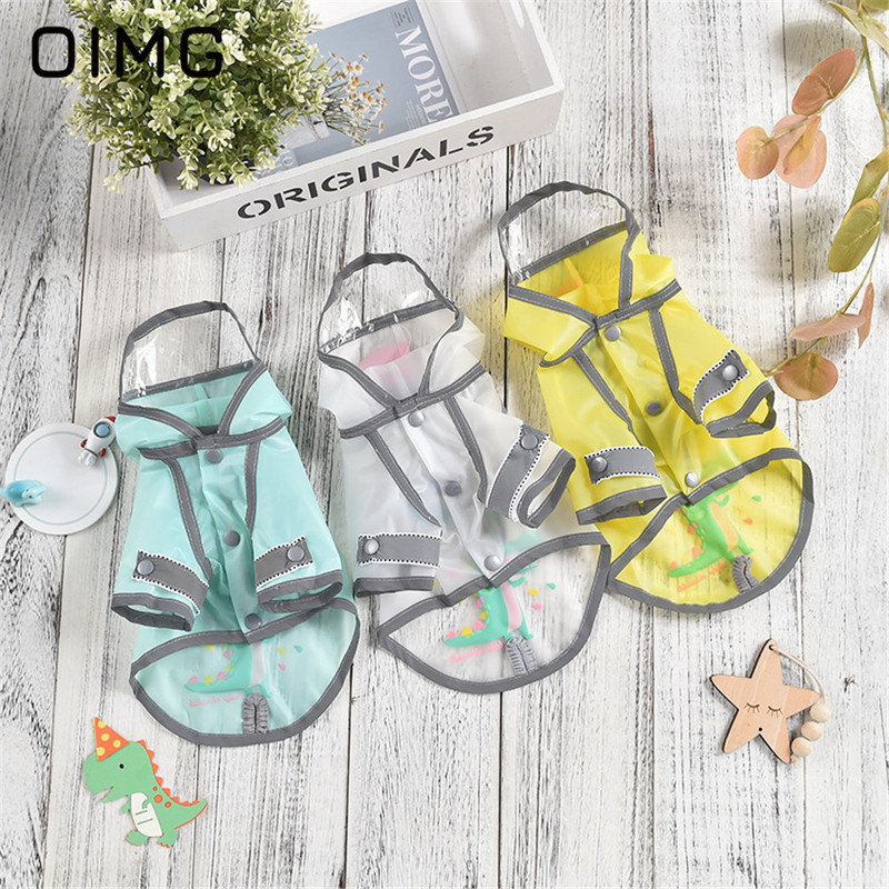 OIMG moderns mazo suņu lietusmētelis, dinozauru apdruka, mājdzīvnieku apģērbs, šnaucers jorki pūdelis, jauks ūdensnecaurlaidīgs mētelis