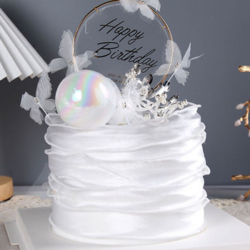 Романтична пеперуда за печене Честит рожден ден Акрилни декорации за торта Момиче принцеса Сватба Торта за рожден ден Супер консумативи