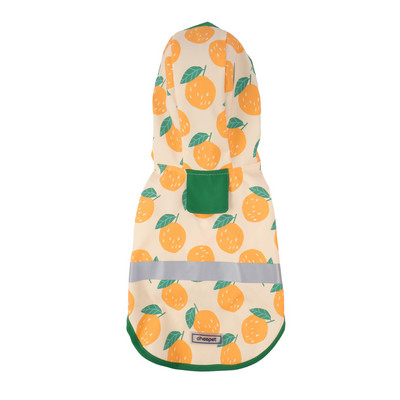 Pet Cat Dog Αδιάβροχο με κουκούλα αντανακλαστικό κουτάβι Μικρό σκυλί Rain παλτό Ρούχα για σκύλους κατοικίδιων ζώων Αδιάβροχη εκτύπωση φρούτων για σκύλους Μπουφάν για κατοικίδια