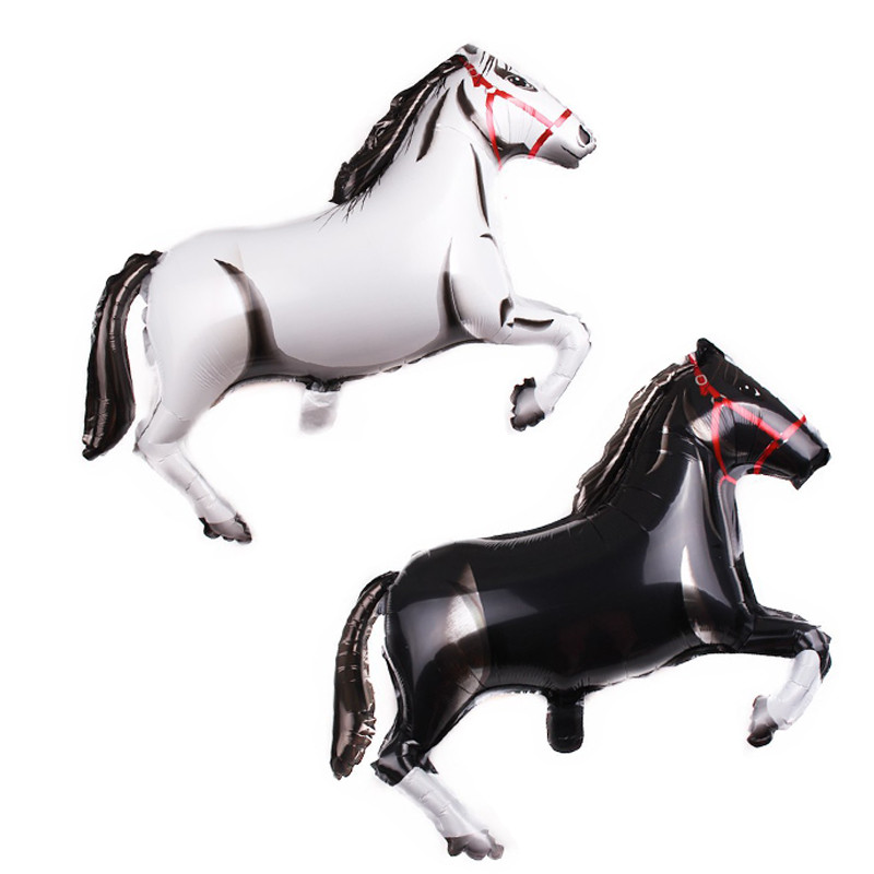 1gab Liels brūns melns iedegums lauku saimniecības zirgu folija hēlija baloni ar dzīvnieku tēmu dzimšanas dienas svinību dekoru piederumi balonu bērniem klasiskās rotaļlietas