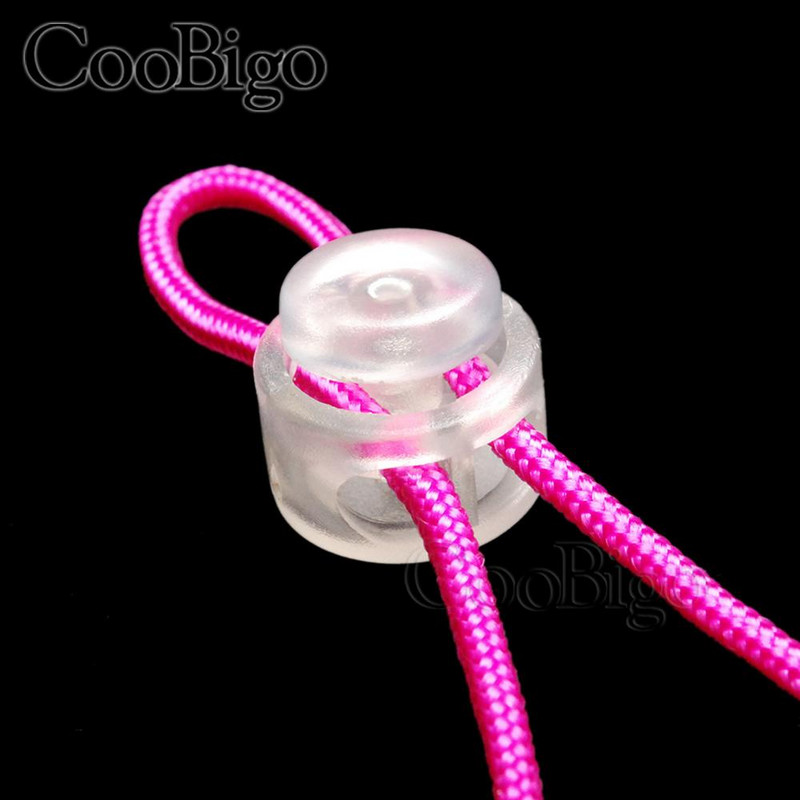 10db átlátszó kábelzár ütköző billenőkapocs átlátszó zsinór Ruházati kötél Paracord cipőfűzős hátizsák táska barkács kiegészítők