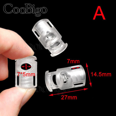 25db Zsinórzár dugó, átlátszó átlátszó kapocs cipőfűzős hátizsákhoz Paracord zsinór Ruházati kötél barkácstartozékok