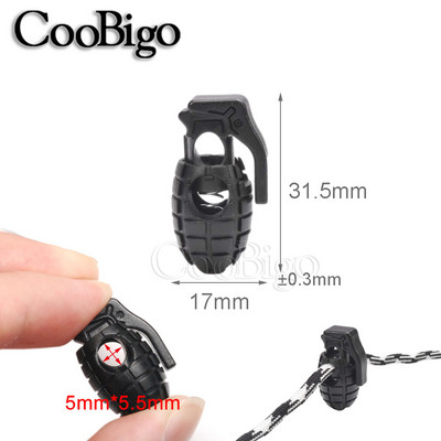 20db gránát zsinór zár rugós billenő dugó Paracord kapocs húzózsinórhoz cipőfűző sportruházat táska kesztyű rugalmas kötél műanyag