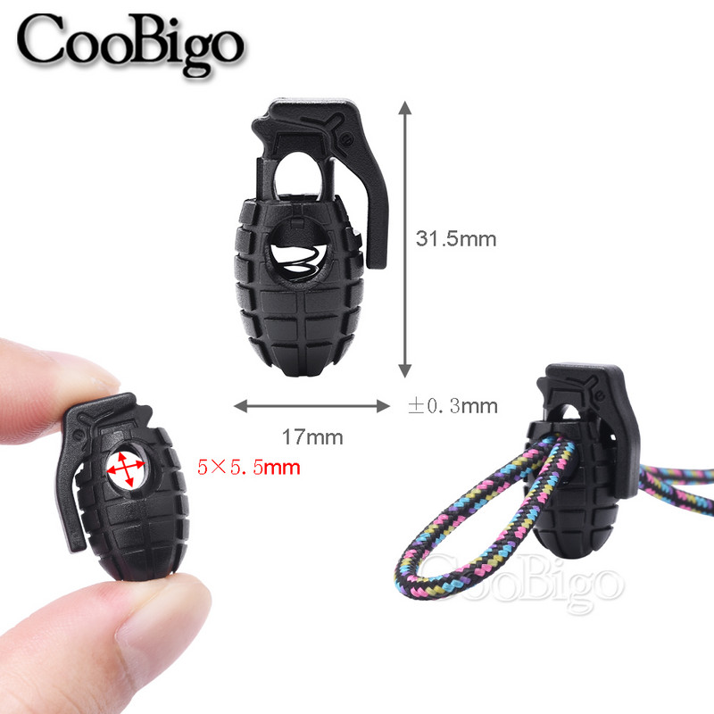 20db gránát zsinór zár rugós billenő dugó Paracord kapocs húzózsinórhoz cipőfűző sportruházat táska kesztyű rugalmas kötél műanyag