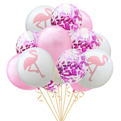 15 gab Flamingo Havaju tropu lateksa balons konfeti vizulis baloni dzimšanas dienas kāzu ballīšu piederumi, DIY ballīšu dekorācijas