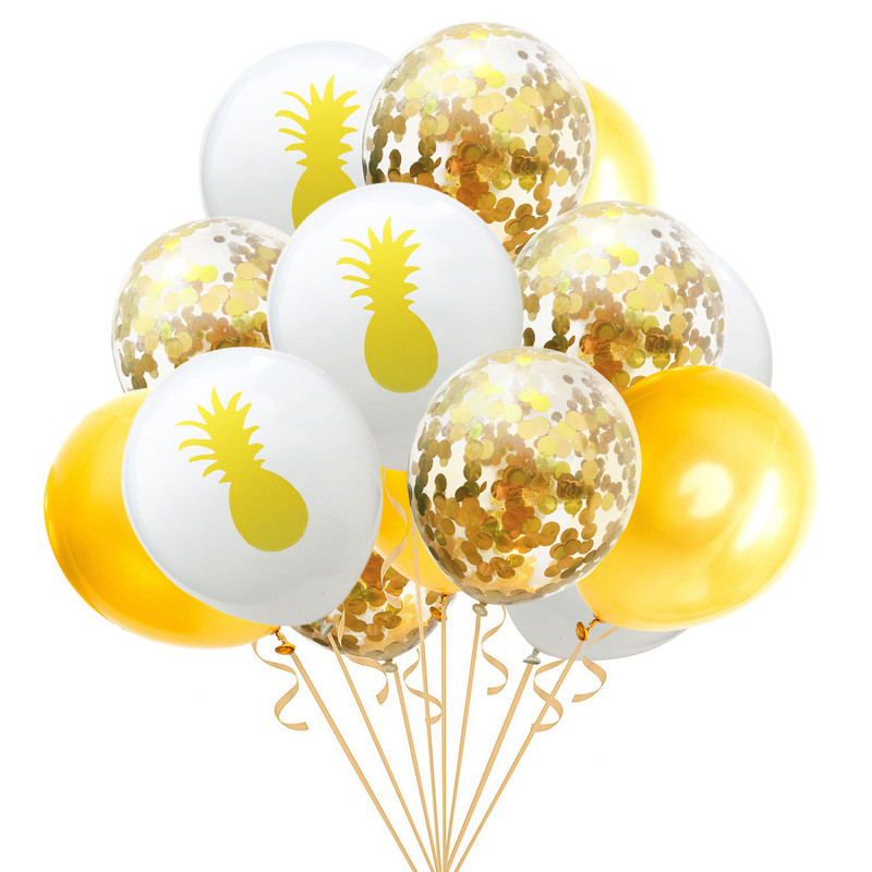 15 gab Flamingo Havaju tropu lateksa balons konfeti vizulis baloni dzimšanas dienas kāzu ballīšu piederumi, DIY ballīšu dekorācijas