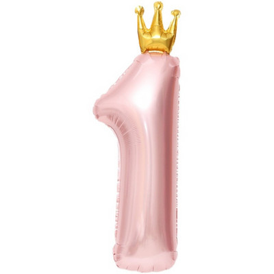 1. boldog születésnapot szám korona fólia lufi fiú lány első buli dekoráció gyerekeknek baba az egyéves születésnapom globos kellékei