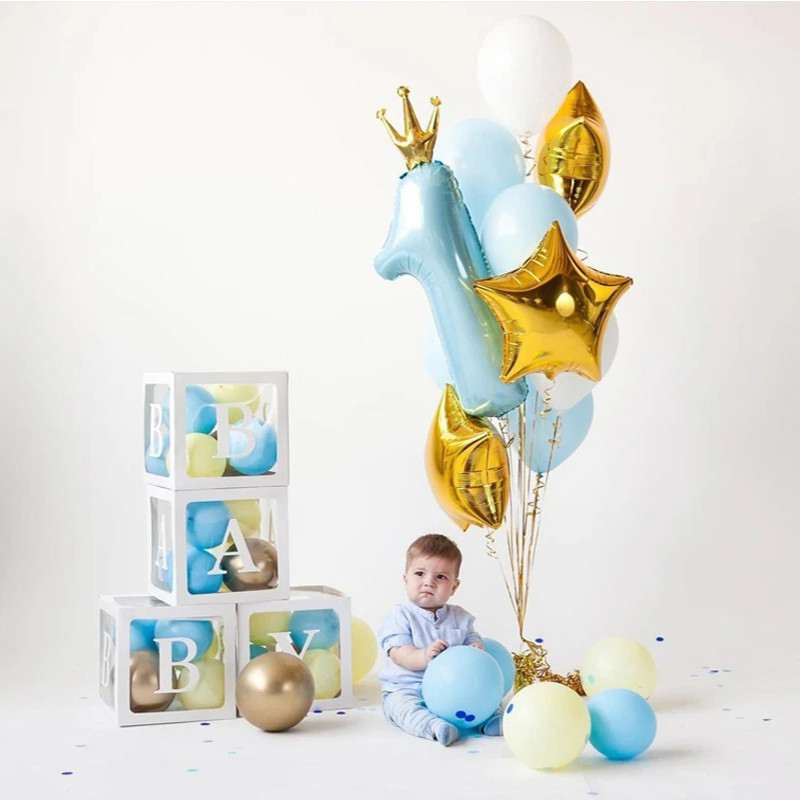 1. boldog születésnapot szám korona fólia lufi fiú lány első buli dekoráció gyerekeknek baba az egyéves születésnapom globos kellékei