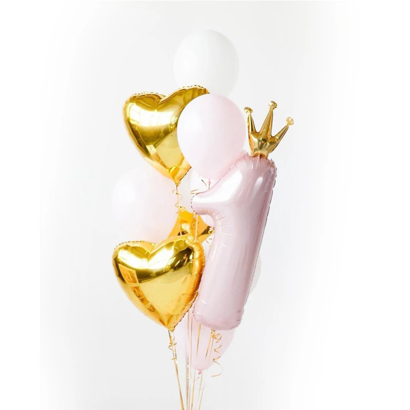 1. boldog születésnapot szám korona fólia lufi fiú lány első buli dekoráció gyerekeknek baba az egyéves születésnapom globos kellékei