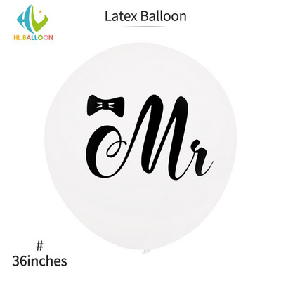 Baloni od 36 inča Mr Mrs Bijeli lateks baloni za svatove Dekoracije mladenke za zaruke Gospođa ili gospođa Helium Globos Party Supplie