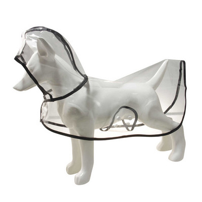 XS-4L naminių šunų šuniukų drabužiai vandeniui atsparūs skaidrūs lietaus drabužiai madingi spalvoti briaunos dizaino paltai nuo lietaus dideliems šunims, kostiumai