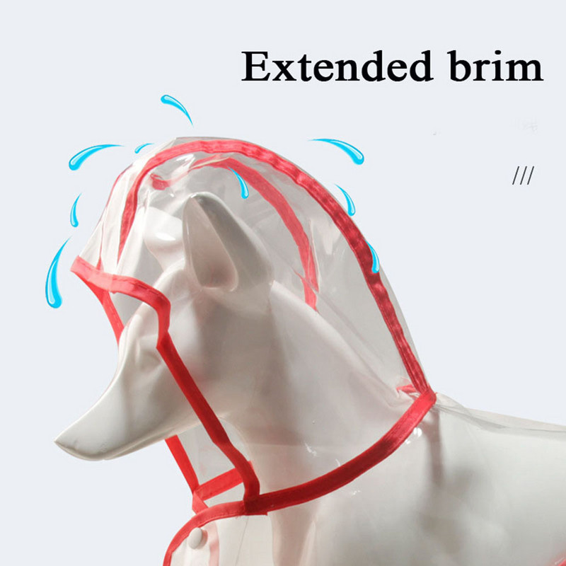 XS-4L lemmikloomakoerte kutsikariided veekindlad läbipaistvad vihmariided mood värvilised servad, disain vihmamantel suurtele koertele, kostüümid