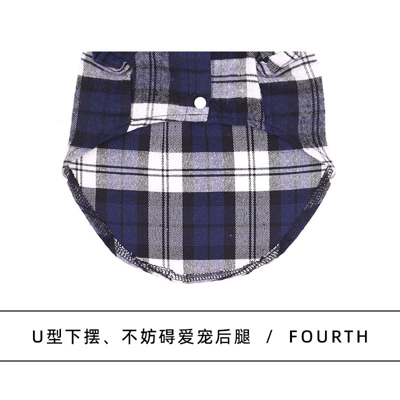 Kisállat ruhák Kockás ing Kutya macska rövid ujjú ruházat maci bumeráng corgi kiskutya nyári divat ing Ruhák