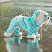 Zils kucēns lietusmētelis četrām kājām ūdensizturīgs viss iekļauts lietus lietus pončo pret netīrumiem Artifact Pet Love ūdensizturīgs apģērbs