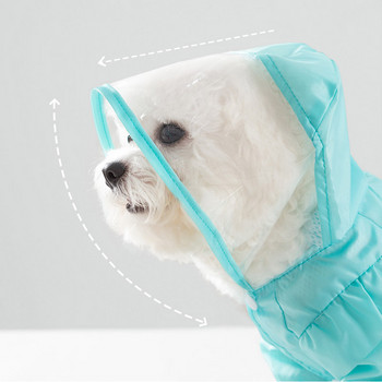 Μπλε αδιάβροχο κουταβιού Τετράποδο αδιάβροχο all-inclusive Rainy Rain Poncho Anti-dirt Artifact Pet Love Αδιάβροχα ρούχα