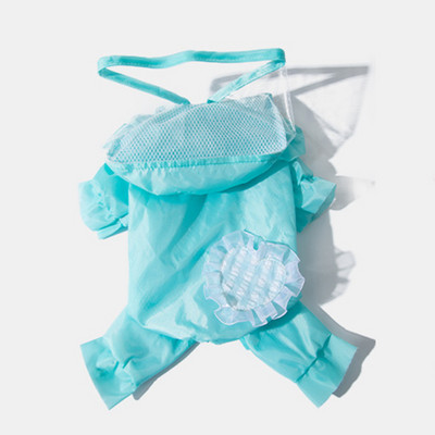 Zils kucēns lietusmētelis četrām kājām ūdensizturīgs viss iekļauts lietus lietus pončo pret netīrumiem Artifact Pet Love ūdensizturīgs apģērbs