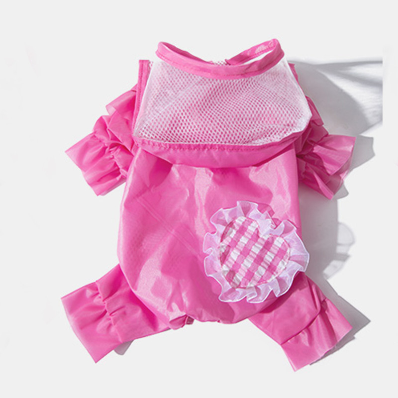 Zils kucēns lietusmētelis četrām kājām ūdensizturīgs viss iekļauts lietus lietus pončo pret netīrumiem Artifact Pet Love ūdensizturīgs apģērbs