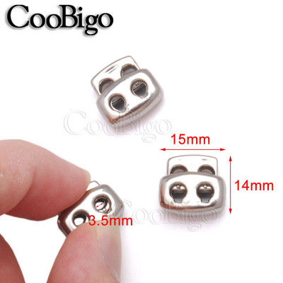 10 gab. Vada slēdzenes aizbāznis, sviras skava Plastmasas apavu šņores štrope Sporta apģērba cepure mugursoma apģērba virve DIY piederumi, divi caurumi