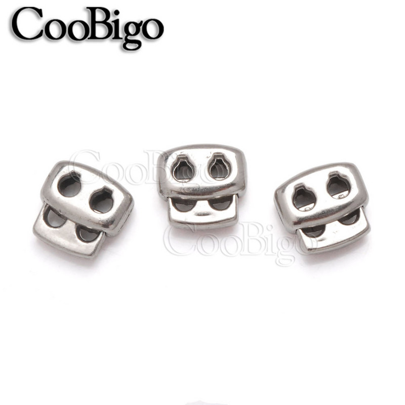 10 gab. Vada slēdzenes aizbāznis, sviras skava Plastmasas apavu šņores štrope Sporta apģērba cepure mugursoma apģērba virve DIY piederumi, divi caurumi