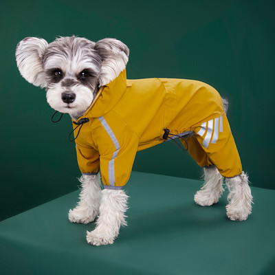 Teljes borítású egyrészes kutyaesőkabát kapucnival Vízálló kutyaöltöny Fényvisszaverő kisállat jumpsuit esőkabát kis közepes kutyáknak