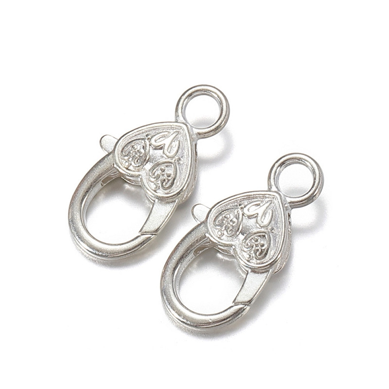 10db 26x15MM szív alakú homár kapocs kampók retro kulcstartó kapcsok karkötő csat barkács ékszer készítés Kulcskarika komponensek