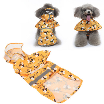 Ρούχα για σκύλους με κουκούλα Αδιάβροχα Reflective strip Dogs Rain Coat Αδιάβροχα μπουφάν Εξωτερικά αναπνέοντα ρούχα για κουτάβια