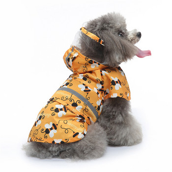 Ρούχα για σκύλους με κουκούλα Αδιάβροχα Reflective strip Dogs Rain Coat Αδιάβροχα μπουφάν Εξωτερικά αναπνέοντα ρούχα για κουτάβια