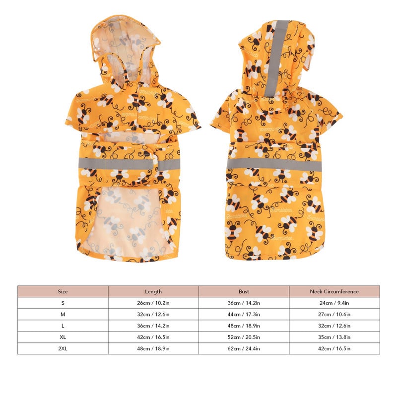 Kutyaruhák Kapucnis esőkabátok Fényvisszaverő csíkok Kutyák Esőkabát Vízálló dzsekik Kültéri Lélegző Ruhák Kölyökkutyáknak