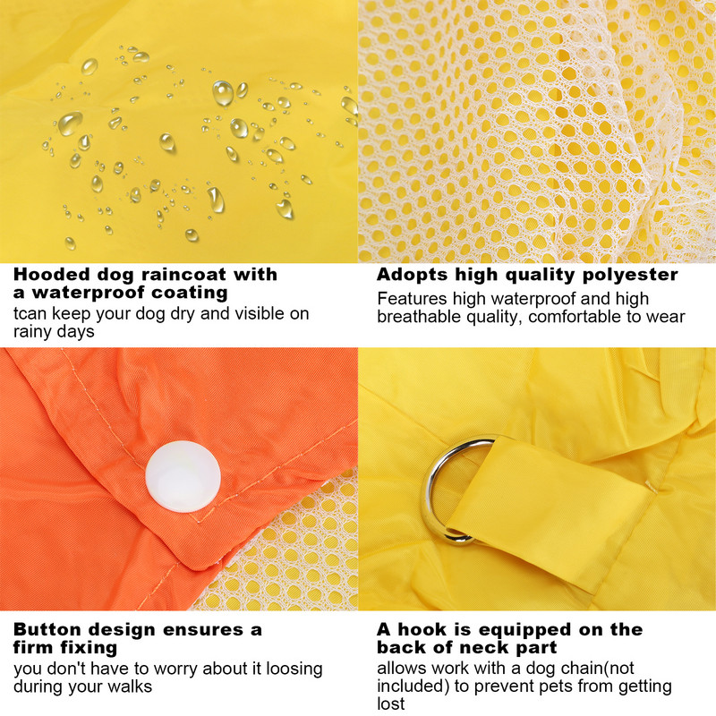 Kisállat kutya esőkabát macska esőkabát kültéri esőruházat kapucnis ruházat jumpsuit kiskutya esős nap alkalmi vízálló kabát