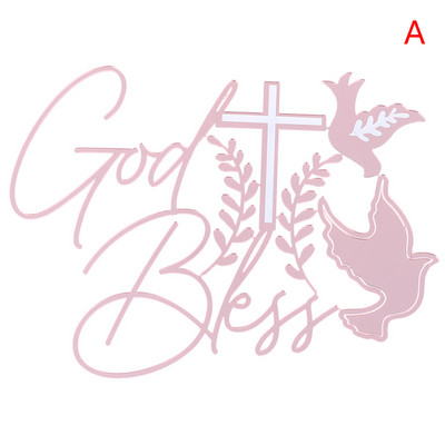 Auksinis baptistų pyragas berniukų ir mergaičių Eucharistijos pyragas, skirtas gimtadienio vakarėliui papuošti akrilinį tortą