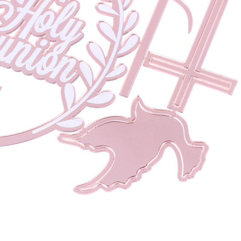 Topper pentru tort Baptist pentru baieti si fete Euharistie pentru tort auriu pentru petrecere de aniversare Decor acrilic pentru tort