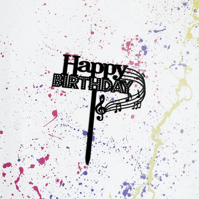 Megkülönböztető zene Boldog születésnapi tortadíszek Zenés jegyzetek Születésnapi tortafeltét zenészekhez Születésnapi buli tortadíszek