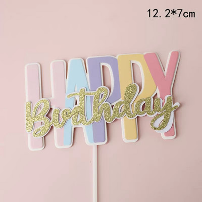 Boldog születésnapot Tortafedő Papír Színes levél parti kellékek Boldog születésnapot Rózsaszín kék tortadíszek Ajándékok