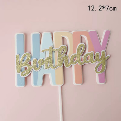 Boldog születésnapot Tortafedő Papír Színes levél parti kellékek Boldog születésnapot Rózsaszín kék tortadíszek Ajándékok