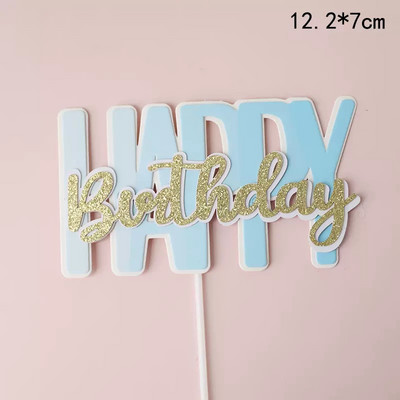 Boldog születésnapot Tortafedő Papír Színes levél parti kellékek Boldog születésnapot Rózsaszín kék tortadíszek Ajándékok