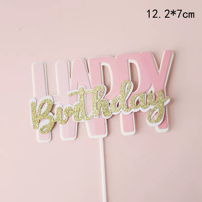 Boldog születésnapot Tortafedő Papír Színes levél parti kellékek Boldog születésnapot Rózsaszín kék tortadíszek Ajándékok