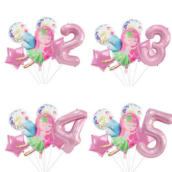 Cute Elf Fairy Balloon 40 ιντσών Pink Number Foil Balloon Princess Birthday Baloon Girl 1st 2nd 3rd Birthday Balon Babyshower