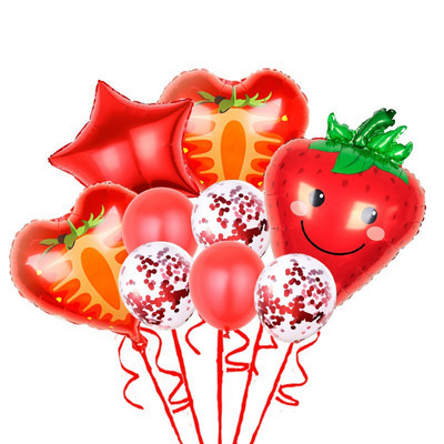 Suvise sünnipäevapeo puu alumiiniumkilest õhupallikomplekt maasika-apelsini arbuusi ananassi avokaado havai peokaunistus