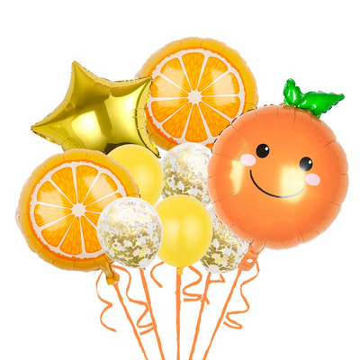 Suvise sünnipäevapeo puu alumiiniumkilest õhupallikomplekt maasika-apelsini arbuusi ananassi avokaado havai peokaunistus